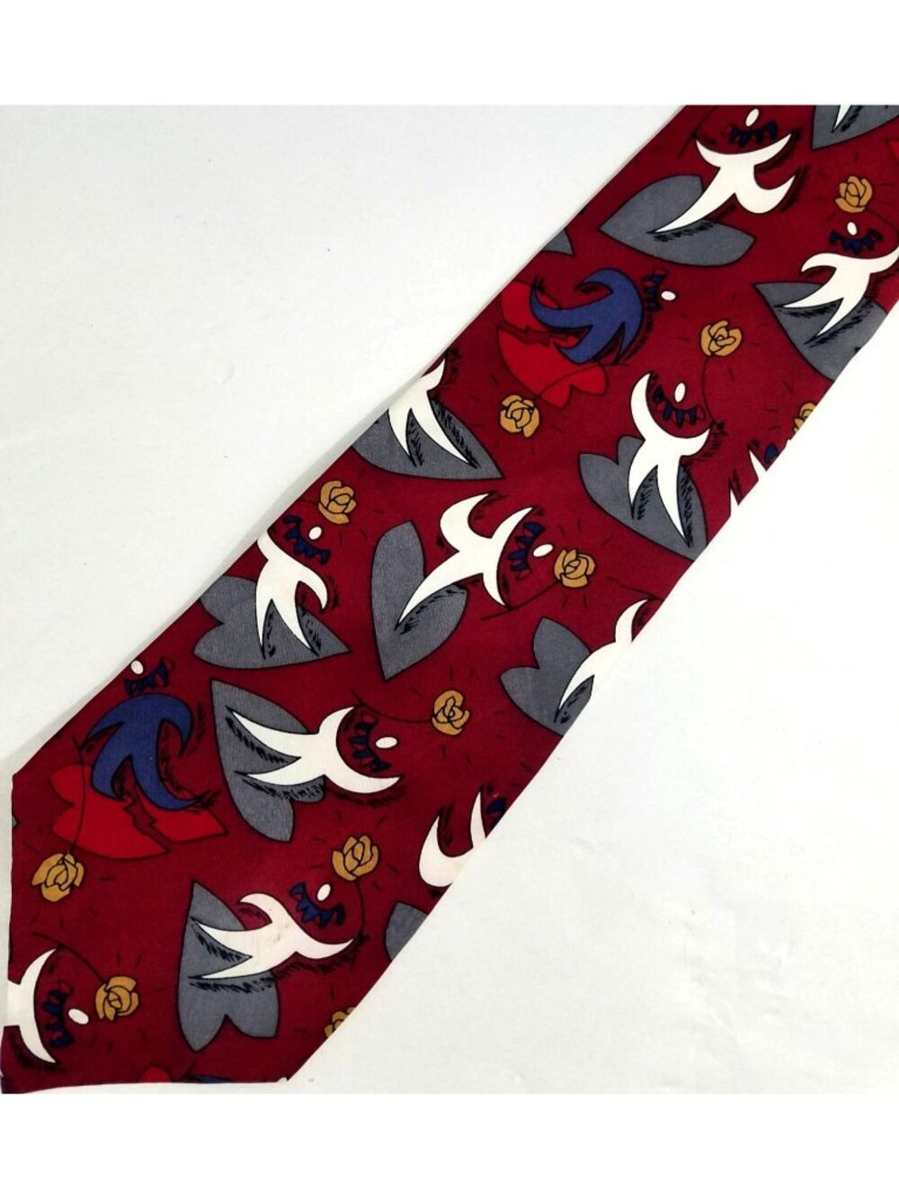 The Beatles She Loves You Silk Tie Red Abstract Print 1981 Manhattan Menswear
